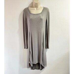 BCBGMaxazria Shirt Dress M Taryn Moss Green Gray Ribbed Knit Long Sleeve